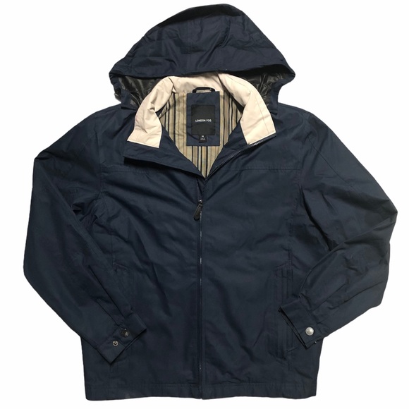 London Fog Blue Rain Jacket Mens Medium 